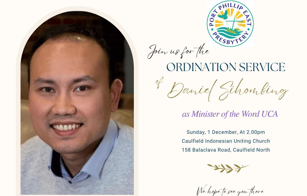 Invitation to the Ordination Service of Daniel Sihombing on 1 December 2024